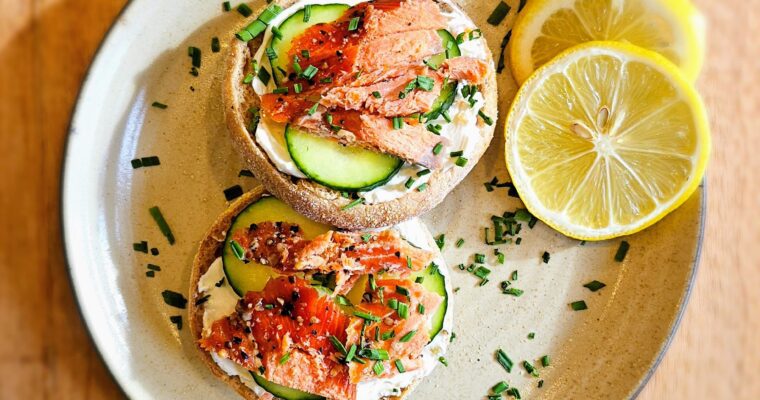 Smoked Salmon and Cream Cheese English Muffin