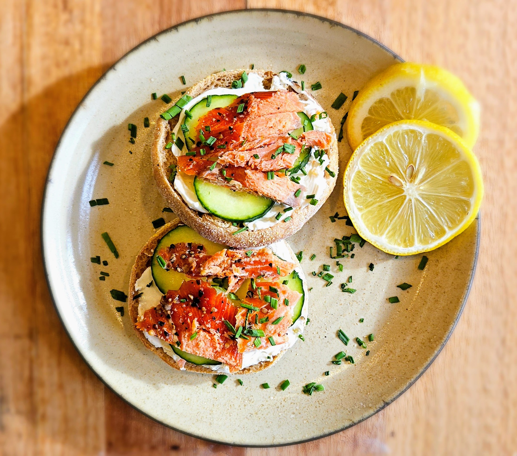 Smoked Salmon and Cream Cheese English Muffin